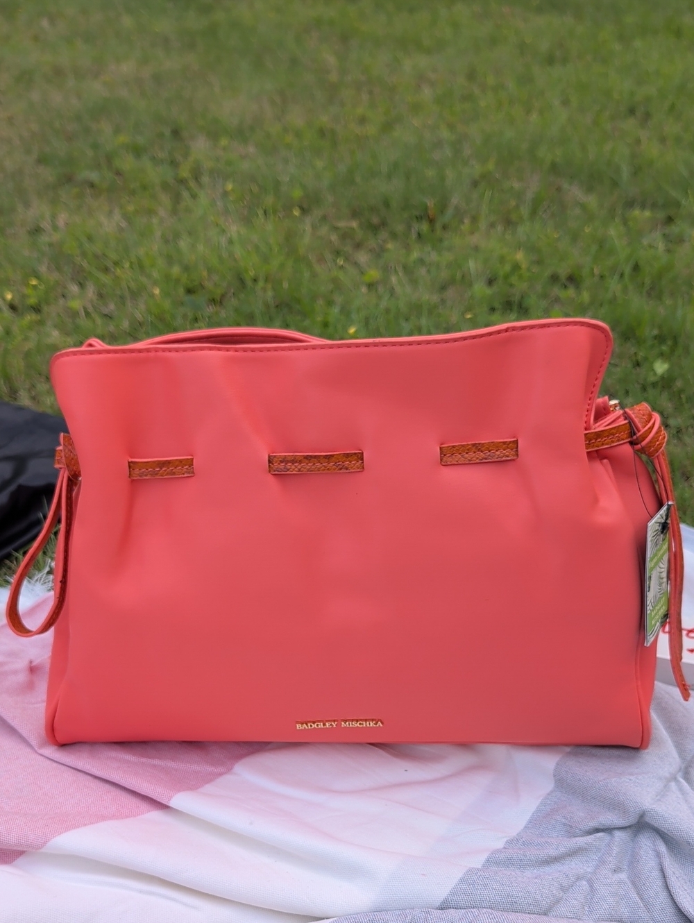 Badgley Mischka Solid/Snake Combo Hobo/Satchel Bag